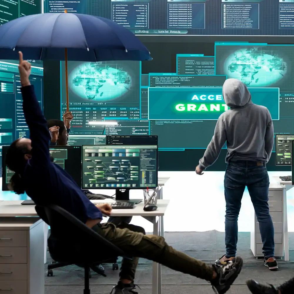 SchuetzeFinanz Cyberangriff in Büro für Cyberversicherung